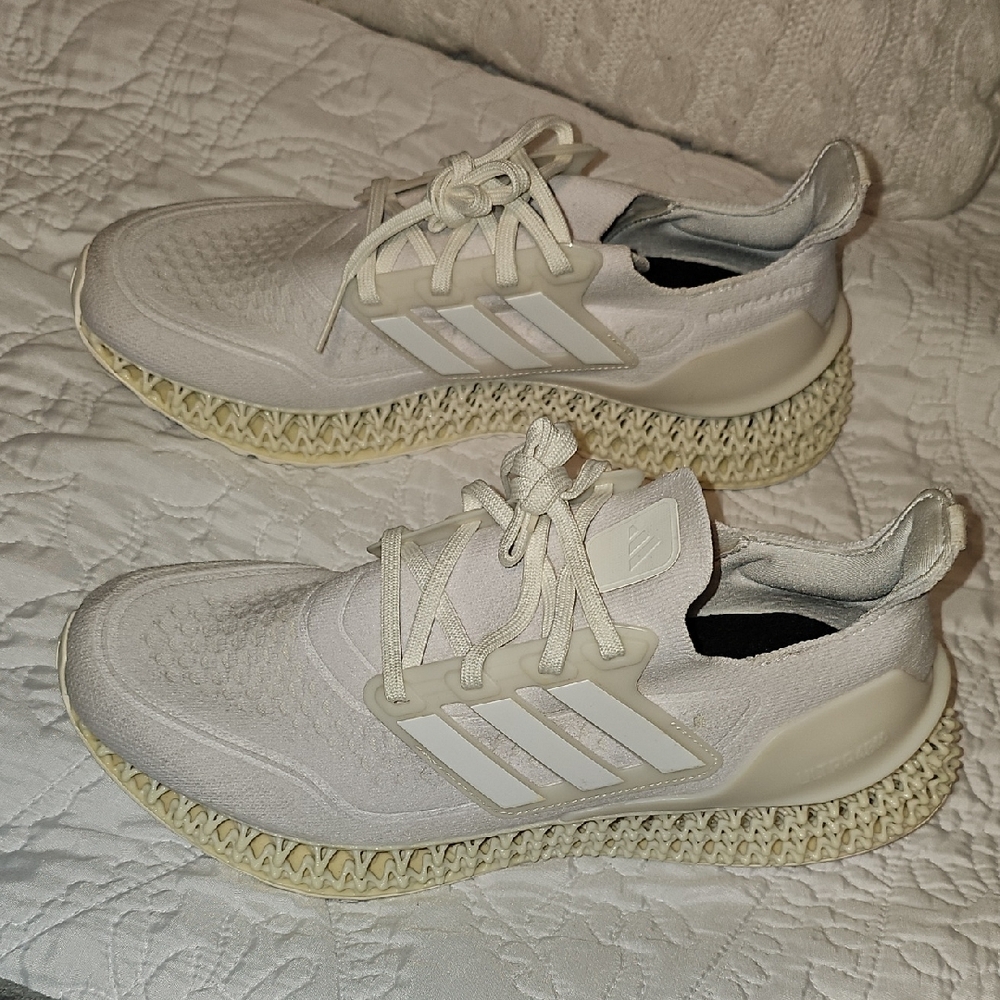 Adidas Men's White and Cream Athletic Shoes